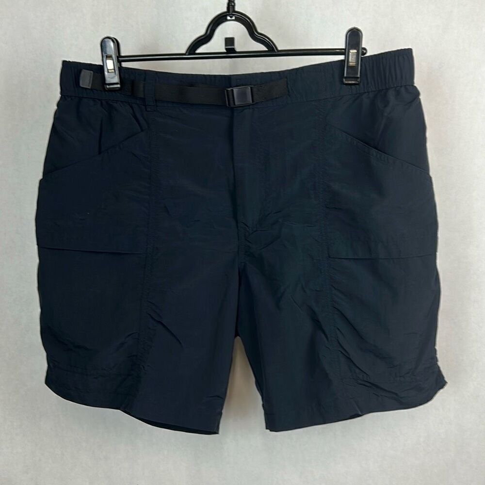 Eddie Bauer RipStop Tech Shorts Mens Sz Large Black Adjustable Belt UPF